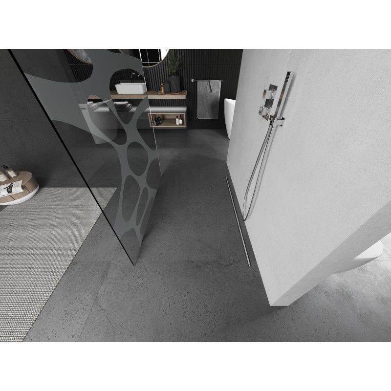 Mexen Kioto perete de duș independent 110 x 200 cm, undă albă 8 mm, nichel periat - 800-110-002-97-97