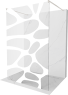 Mexen Kioto szabadon álló zuhanypanel 140 x 200 cm, fehér minta 8 mm, kefélt nikkel - 800-140-002-97-97