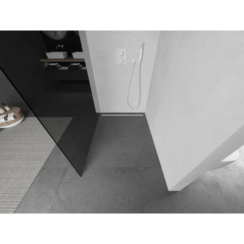 Mexen Kioto L zuhanyfal Walk-in 110 x 200 cm, grafit, fehér - 800-110-103-20-40