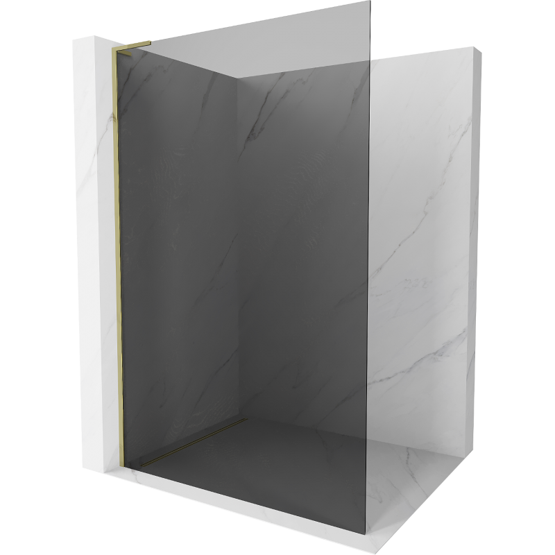 Mexen Kioto L perete de duș Walk-in 70 x 200 cm, grafit, auriu - 800-070-103-50-40