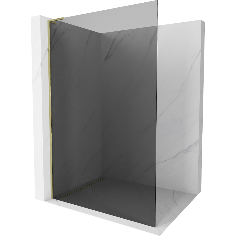 Mexen Kioto L zuhanyfal Walk-in 70 x 200 cm, grafit, arany - 800-070-103-50-40