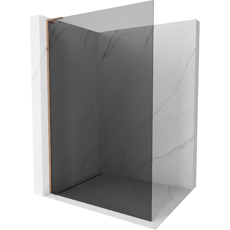 Mexen Kioto L paravan de duș Walk-in 100 x 200 cm, grafit, aur roz - 800-100-103-60-40