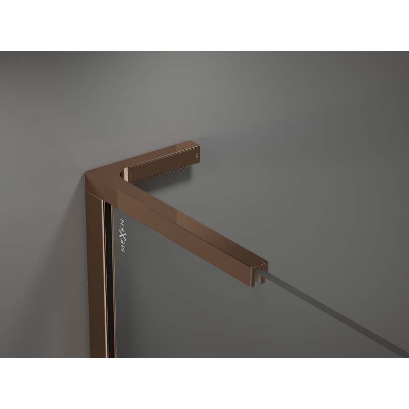 Mexen Kioto L perete duș Walk-in 110 x 200 cm, grafit, aur roz - 800-110-103-60-40