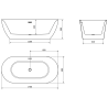 Mexen Roxy cadă freestanding 170 x 80 cm, alb, preaplin crom - 51201708000-01