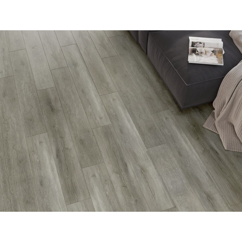 Mexen Riverdale 1240 x 182 mm-es SPC 6,5 mm-es vinyl panelek, IXPE 1,5 mm-es alátét, 4 V-Fuga, Tölgy