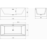 Mexen Vigo cada freestanding 178,5 x 80 cm, alb, drenaj aur roz - 51251788000-60