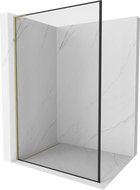 Mexen Kioto L Walk-in zuhanyfal 70 x 200 cm, fekete minta, arany - 800-070-103-50-70