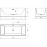 Cada o cadă freestanding Mexen Vigo 178,5 x 80 cm, alb/negru, cu preaplin negru - 51251788075-70