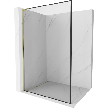 Mexen Kioto L perete de duș Walk-in 80 x 200 cm, model negru, aurie - 800-080-103-50-70