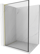 Mexen Kioto L zuhanyfal Walk-in 70 x 200 cm, fekete keret, arany szálcsiszolt - 800-070-103-55-70
