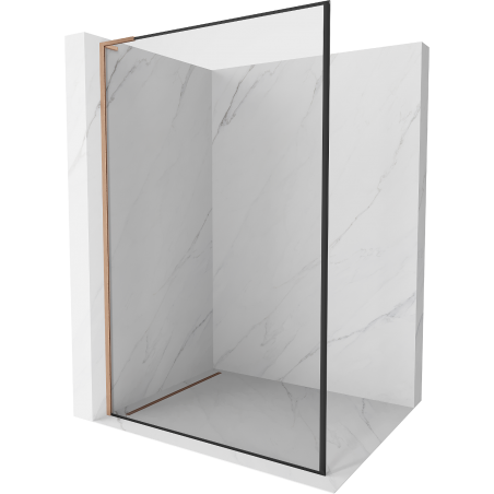 Mexen Kioto L panou de duș Walk-in 80 x 200 cm, ramă neagră, cupru periat - 800-080-103-65-70