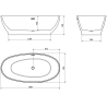 Mexen Bilbao cadă freestanding 180 x 90 cm, alb, overflow alb - 51311809000-20