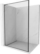 Mexen Kioto L zuhanyfal Walk-in 90 x 200 cm, fekete keret, gun gray csiszolt - 800-090-103-66-70