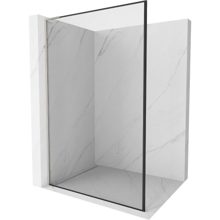 Mexen Kioto L panou de duș Walk-in 90 x 200 cm, ramă neagră, nichel periat - 800-090-103-97-70