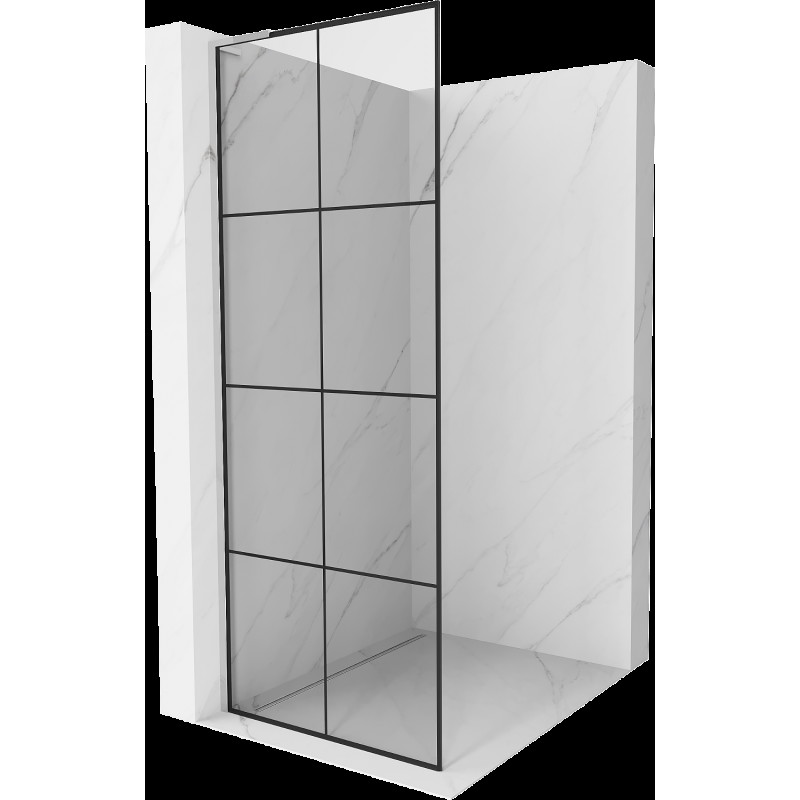 Mexen Kioto L perete de duș Walk-in 70 x 200 cm, model negru, crom - 800-070-103-01-77