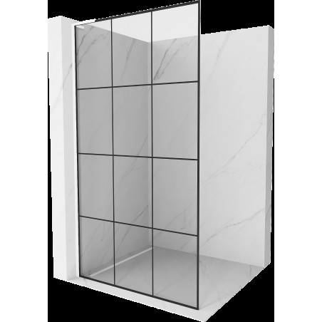 Mexen Kioto L perete pentru duș Walk-in 100 x 200 cm, model negru, alb - 800-100-103-20-77