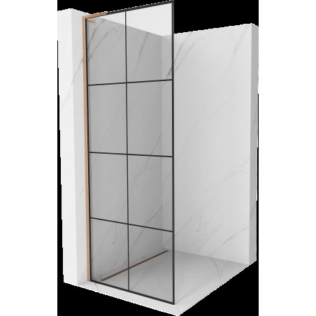 Mexen Kioto L perete duș Walk-in 70 x 200 cm, model negru, cupru periat - 800-070-103-65-77