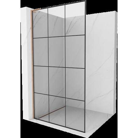 Mexen Kioto L perete de duș Walk-in 100 x 200 cm, model negru, cupru periat - 800-100-103-65-77