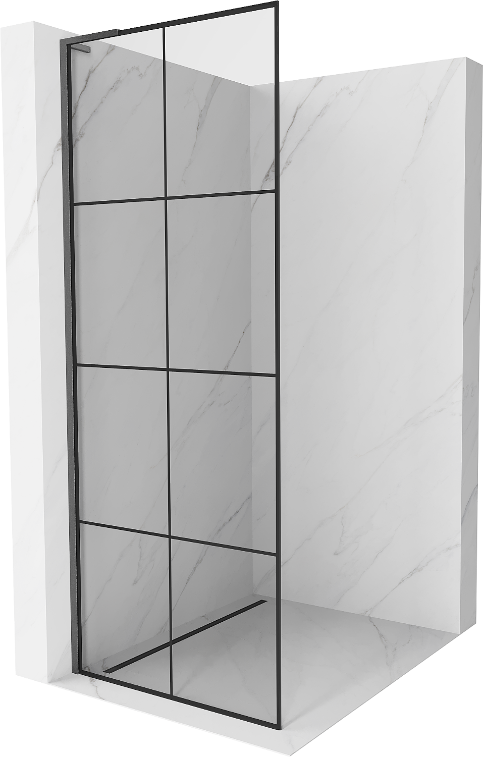 Mexen Kioto L , panou de duș Walk-in 90 x 200 cm, model negru, gri armat - 800-090-103-66-77