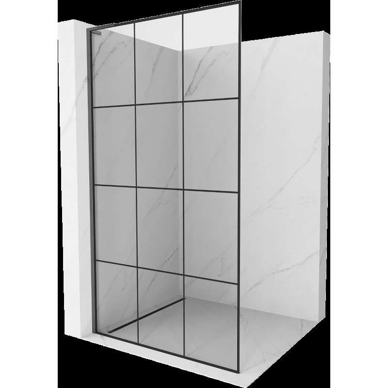 Mexen Kioto L duş perete Walk-in 110 x 200 cm, model negru, gri gun metal periat - 800-110-103-66-77