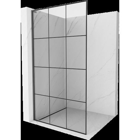 Mexen Kioto L duş perete Walk-in 110 x 200 cm, model negru, gri gun metal periat - 800-110-103-66-77