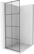 Mexen Kioto L zuhanyfal Walk-in 90 x 200 cm, fekete rács, kefélt nikkel - 800-090-103-97-77