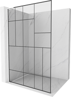 Mexen Kioto L Walk-in zuhanyfal 100 x 200 cm, fekete minta, fehér - 800-100-103-20-78