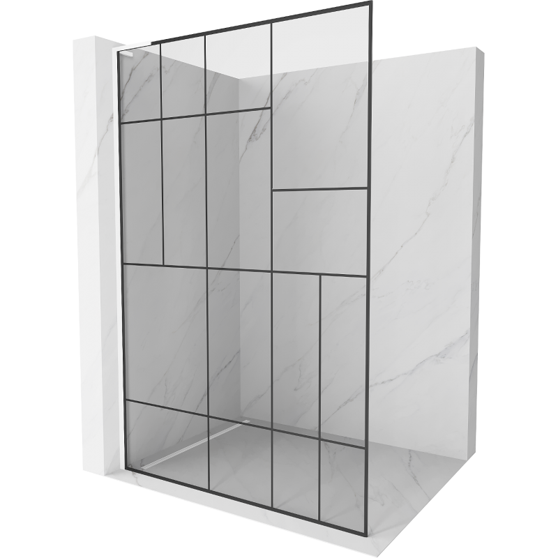 Mexen Kioto L paravan de duș Walk-in 70 x 200 cm, model negru, alb - 800-070-103-20-78