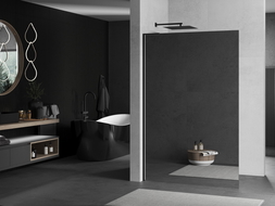 Mexen Kioto L perete duş Walk-in 100 x 200 cm, oglindă, negru - 800-100-103-70-50