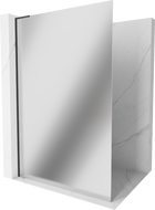 Mexen Kioto L perete duş Walk-in 100 x 200 cm, oglindă, negru - 800-100-103-70-50