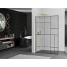 Mexen Kioto L walk-in zuhanyfal 100 x 200 cm, fekete minta, arany kefélt - 800-100-103-55-78