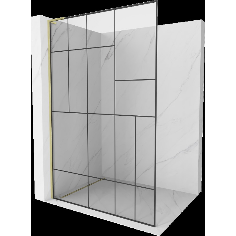 Mexen Kioto L paravan de duș Walk-in 80 x 200 cm, model negru, finisaj auriu periat - 800-080-103-55-78