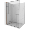 Mexen Kioto L perete duș Walk-in 70 x 200 cm, model negru, aur roz - 800-070-103-60-78