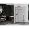 Mexen Kioto L panou de duș Walk-in 90 x 200 cm, model negru, aur roz - 800-090-103-60-78