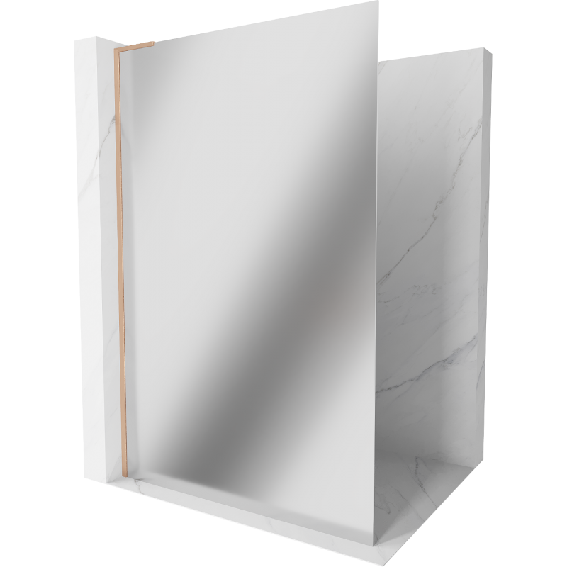 Mexen Kioto L zuhanyfal Walk-in 90 x 200 cm, tükör, kefe hatású réz - 800-090-103-65-50