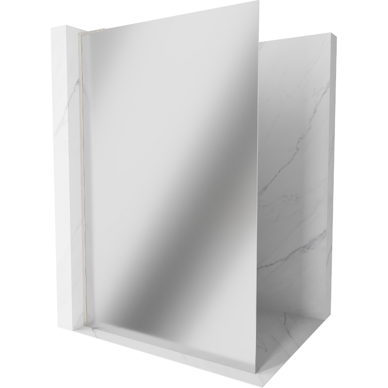 Mexen Kioto L panou de duș Walk-in 80 x 200 cm, oglindă, nichel periat - 800-080-103-97-50