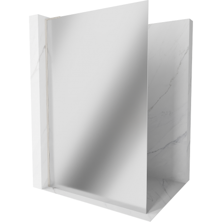 Mexen Kioto L panou de duș Walk-in 80 x 200 cm, oglindă, nichel periat - 800-080-103-97-50