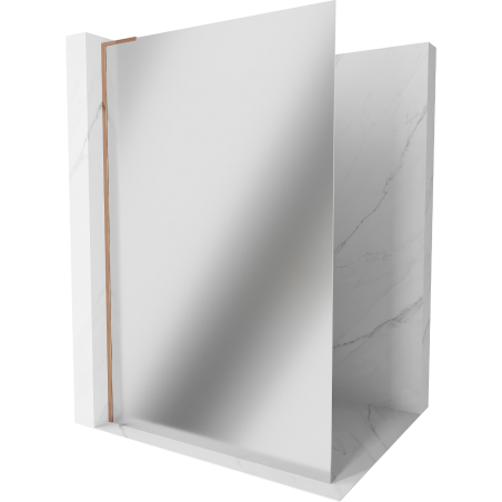 Mexen Kioto L zuhanyzófal Walk-in 70 x 200 cm, tükör, rózsaszín arany - 800-070-103-60-50