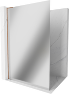 Mexen Kioto L perete duș Walk-in 70 x 200 cm, oglindă, aur roz - 800-070-103-60-50