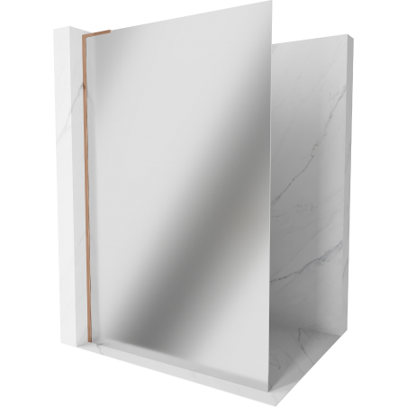 Mexen Kioto L Walk-in zuhanyfal 100 x 200 cm, tükör, rózsaszín arany - 800-100-103-60-50