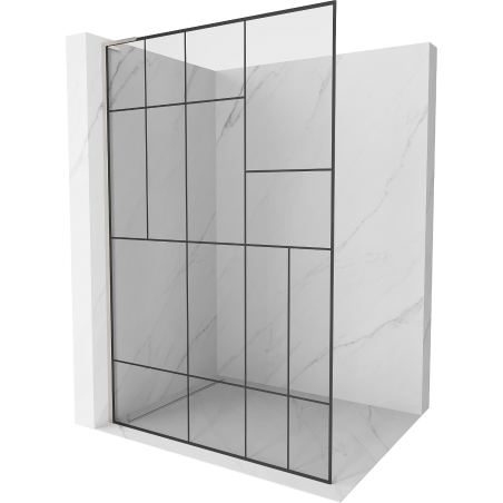 Mexen Kioto L panou de duș Walk-in 110 x 200 cm, model negru, nichel periat - 800-110-103-97-78