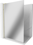 Mexen Kioto L perete de duș Walk-in 100 x 200 cm, oglindă, aurie - 800-100-103-50-50