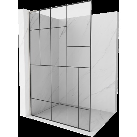 Mexen Kioto L perete duș Walk-in 70 x 200 cm, model negru, nichel periat - 800-070-103-97-78