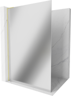 Mexen Kioto L perete de duș Walk-in 70 x 200 cm, oglindă, aur satinat - 800-070-103-55-50