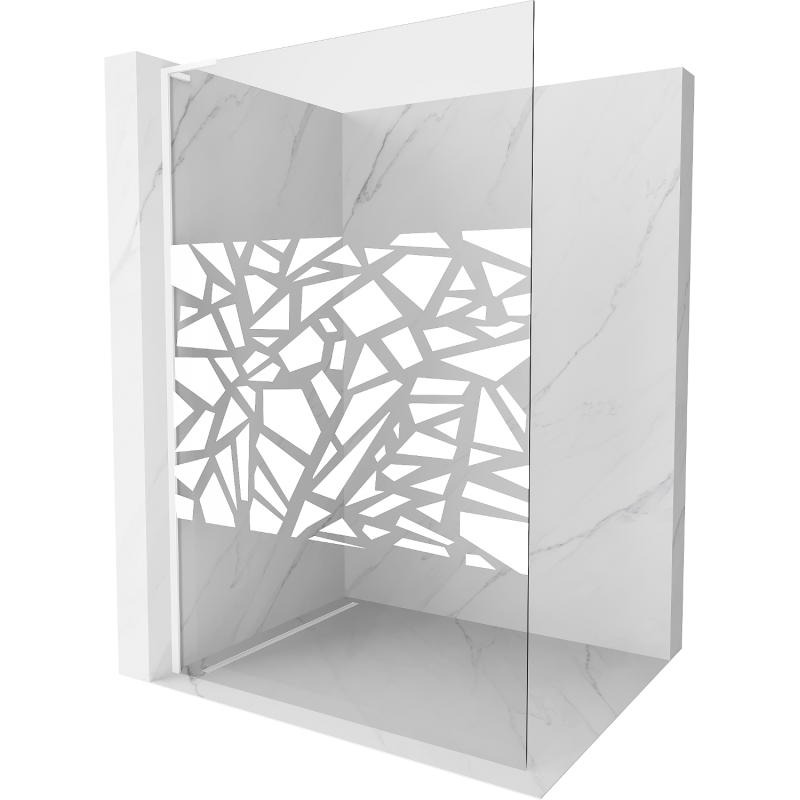 Mexen Kioto L perete de duș Walk-in 110 x 200 cm, model alb, alb - 800-110-103-20-85