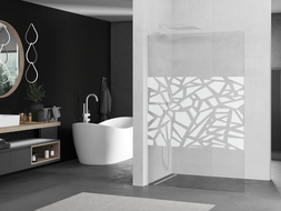 Mexen Kioto L zuhanyfal Walk-in 100 x 200 cm, fehér minta, fehér - 800-100-103-20-85