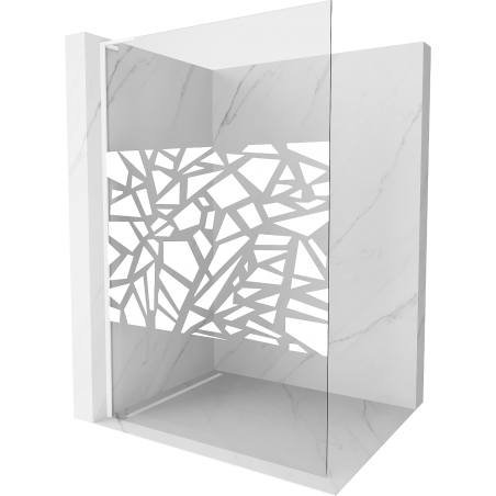 Mexen Kioto L perete de duș Walk-in 90 x 200 cm, model alb, alb - 800-090-103-20-85