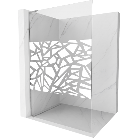 Mexen Kioto L perete de duș Walk-in 90 x 200 cm, model alb, crom - 800-090-103-01-85