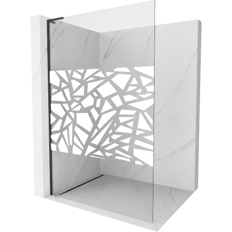 Mexen Kioto L perete de duș Walk-in 100 x 200 cm, model alb, negru - 800-100-103-70-85