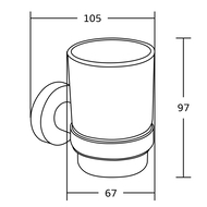 Mexen Tiber fogkefetartó pohár, króm - 7050538-00